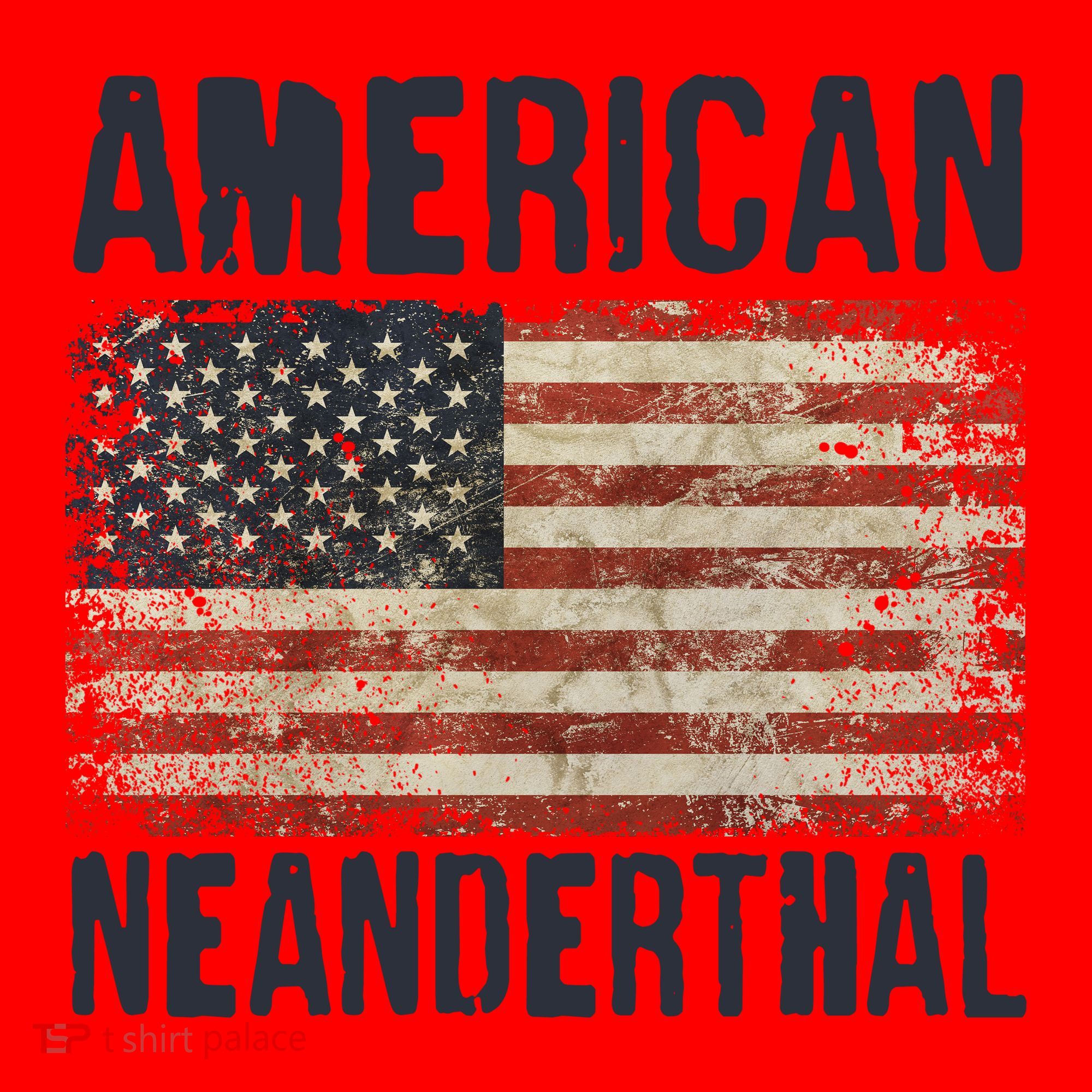 American Neanderthal Distressed US Flag Santa Hat