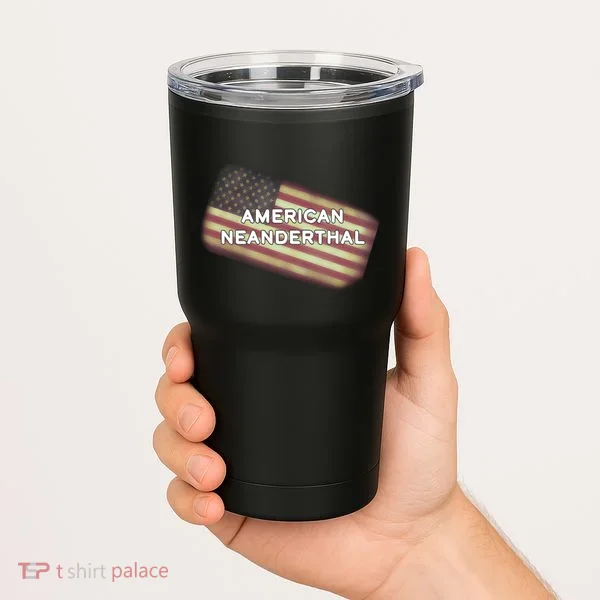 American Neanderthal Flag Tumbler