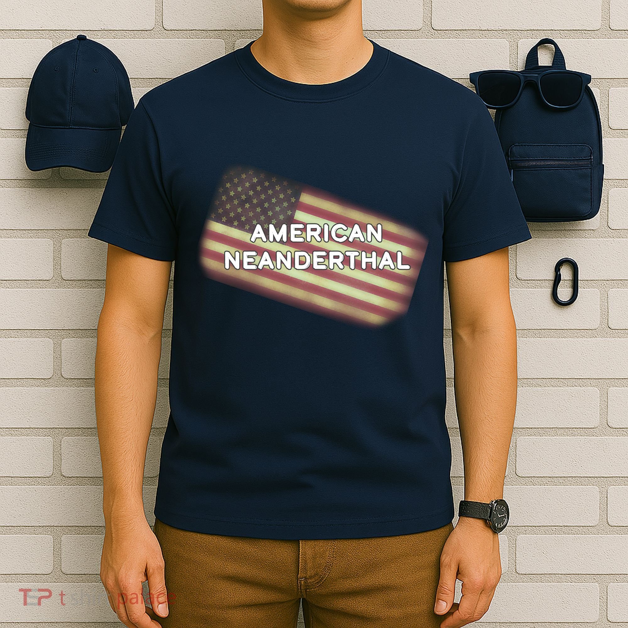American Neanderthal Flag T-Shirt