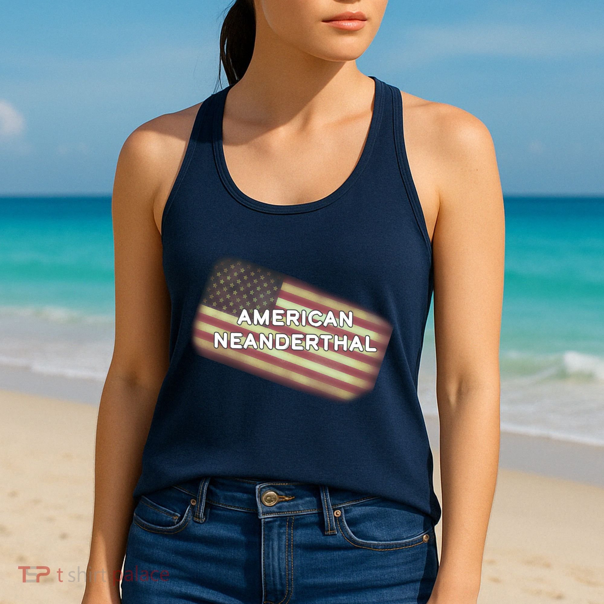 American Neanderthal Flag Women's Tank Top