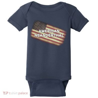 American Neanderthal Flag Baby Bodysuit
