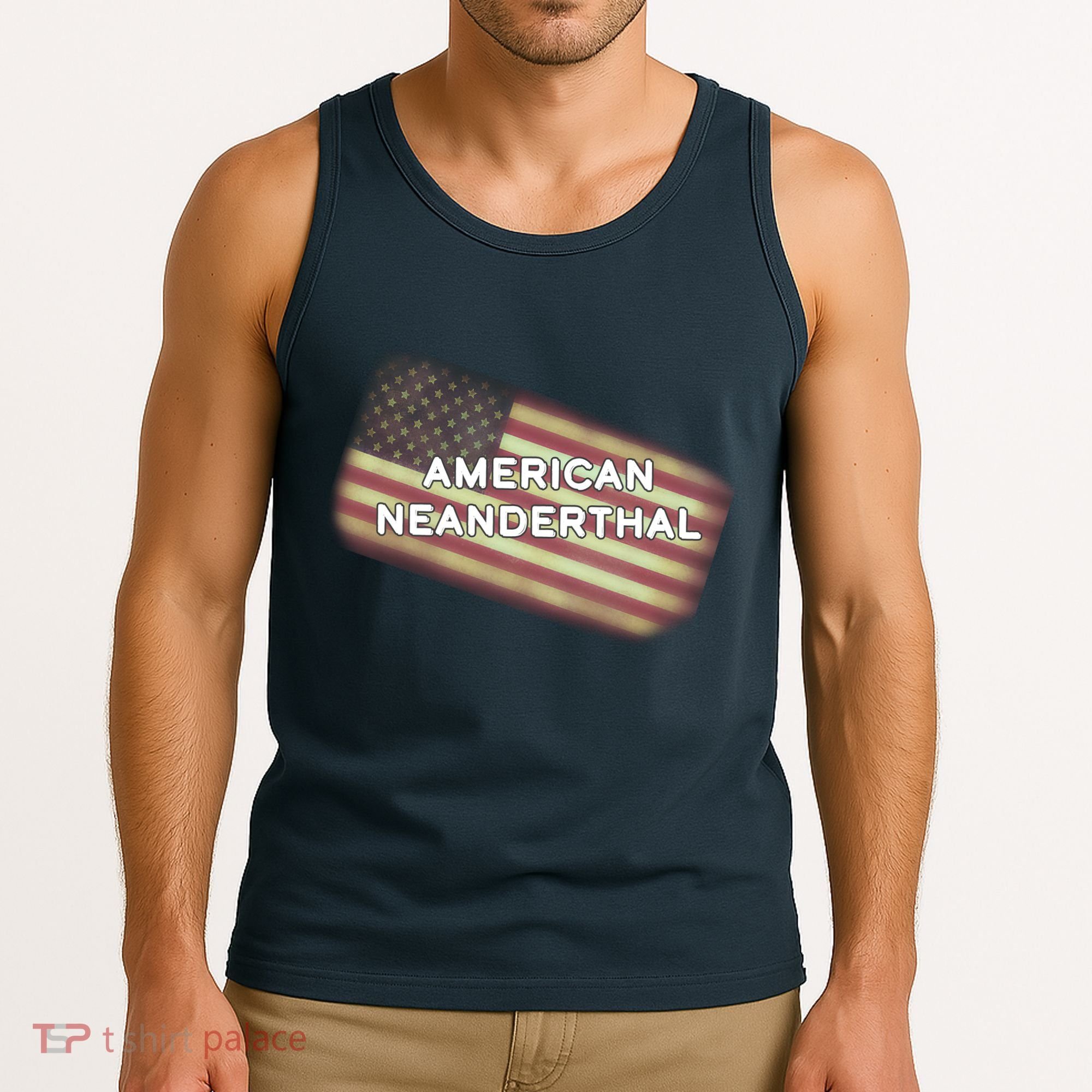 American Neanderthal Flag Tank Top