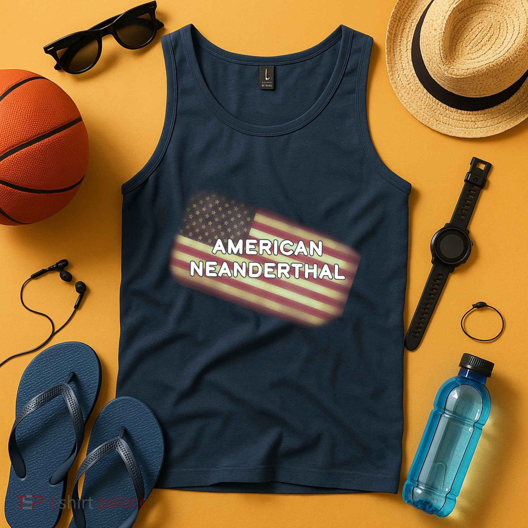 American Neanderthal Flag Tank Top