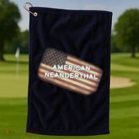 American Neanderthal Flag Golf Towel thumb 1