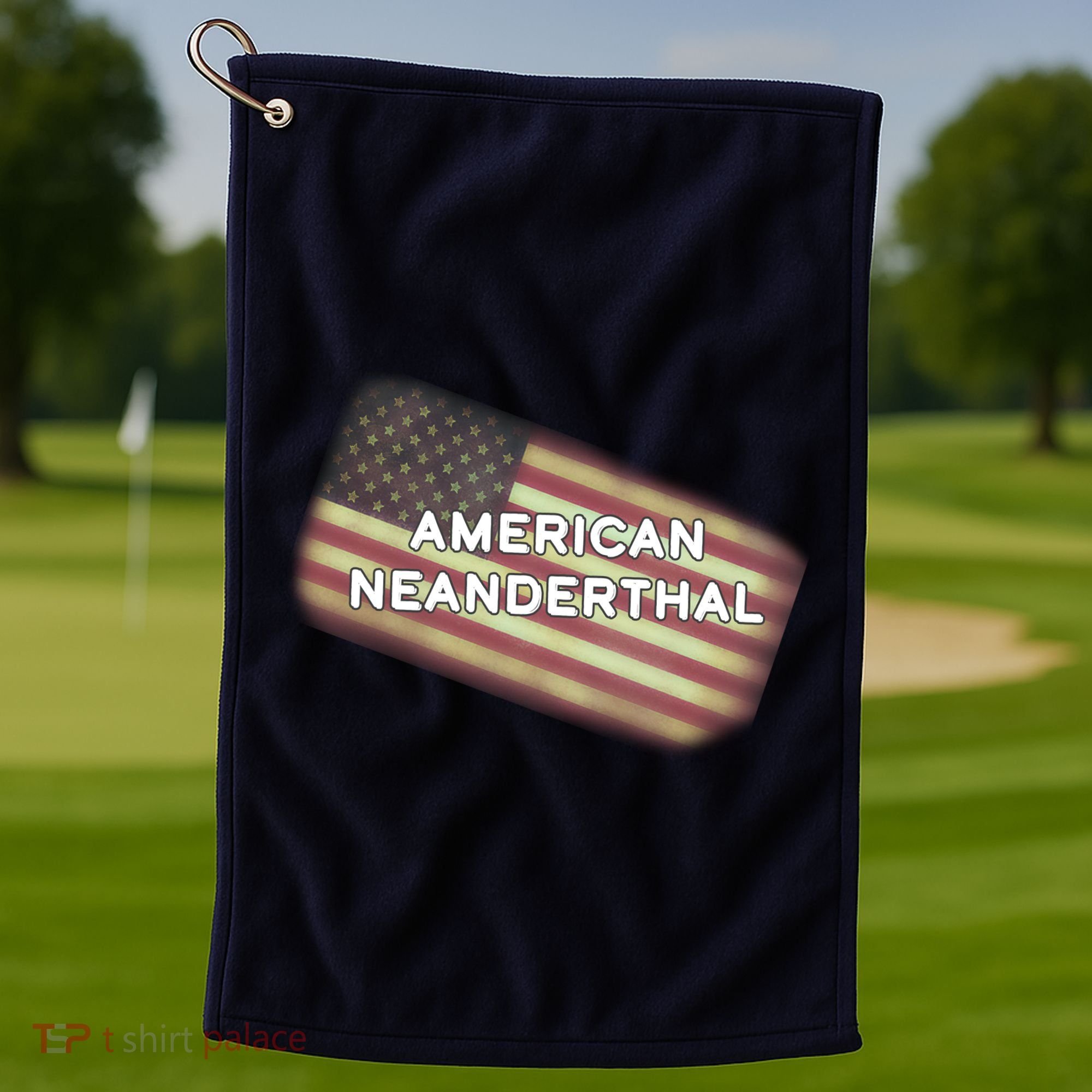 American Neanderthal Flag Golf Towel