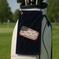 American Neanderthal Flag Golf Towel thumb 2