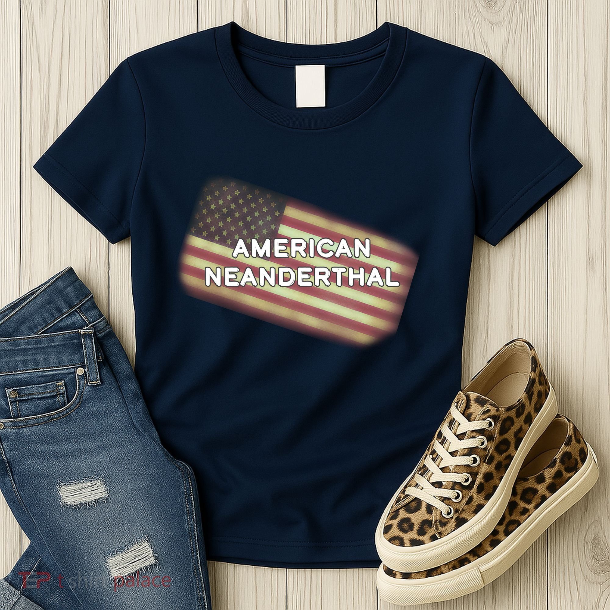 American Neanderthal Flag Women's T-Shirt