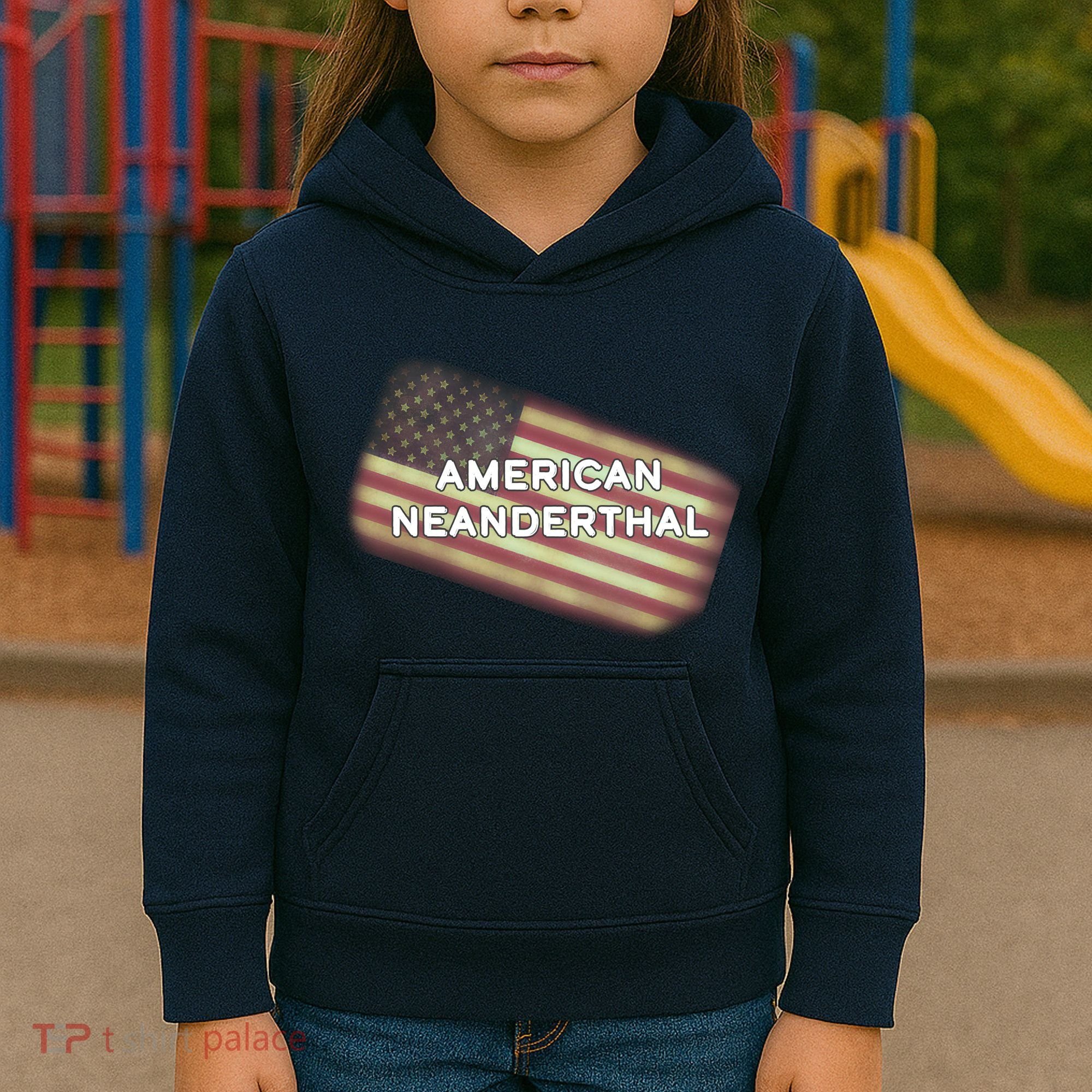 American Neanderthal Flag Kids Hoodie