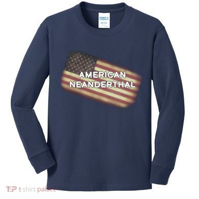American Neanderthal Flag Kids Long Sleeve Shirt