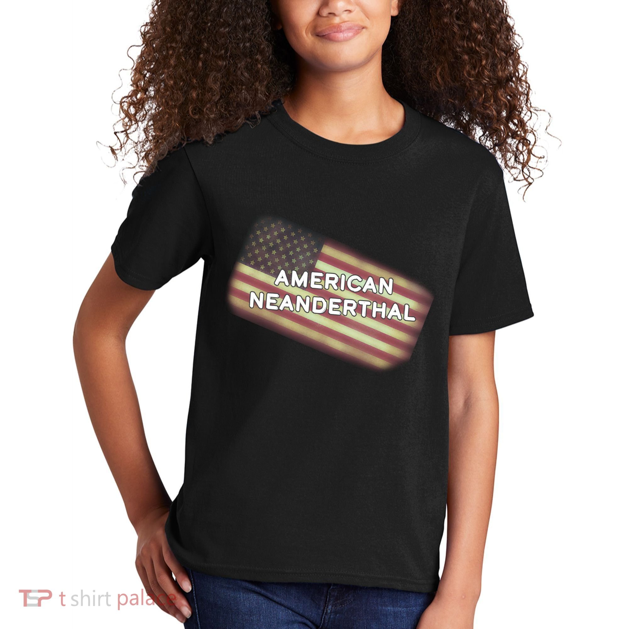 American Neanderthal Flag Kids T-Shirt
