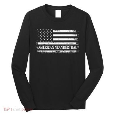 American Neanderthal USA American Flag Long Sleeve Shirt