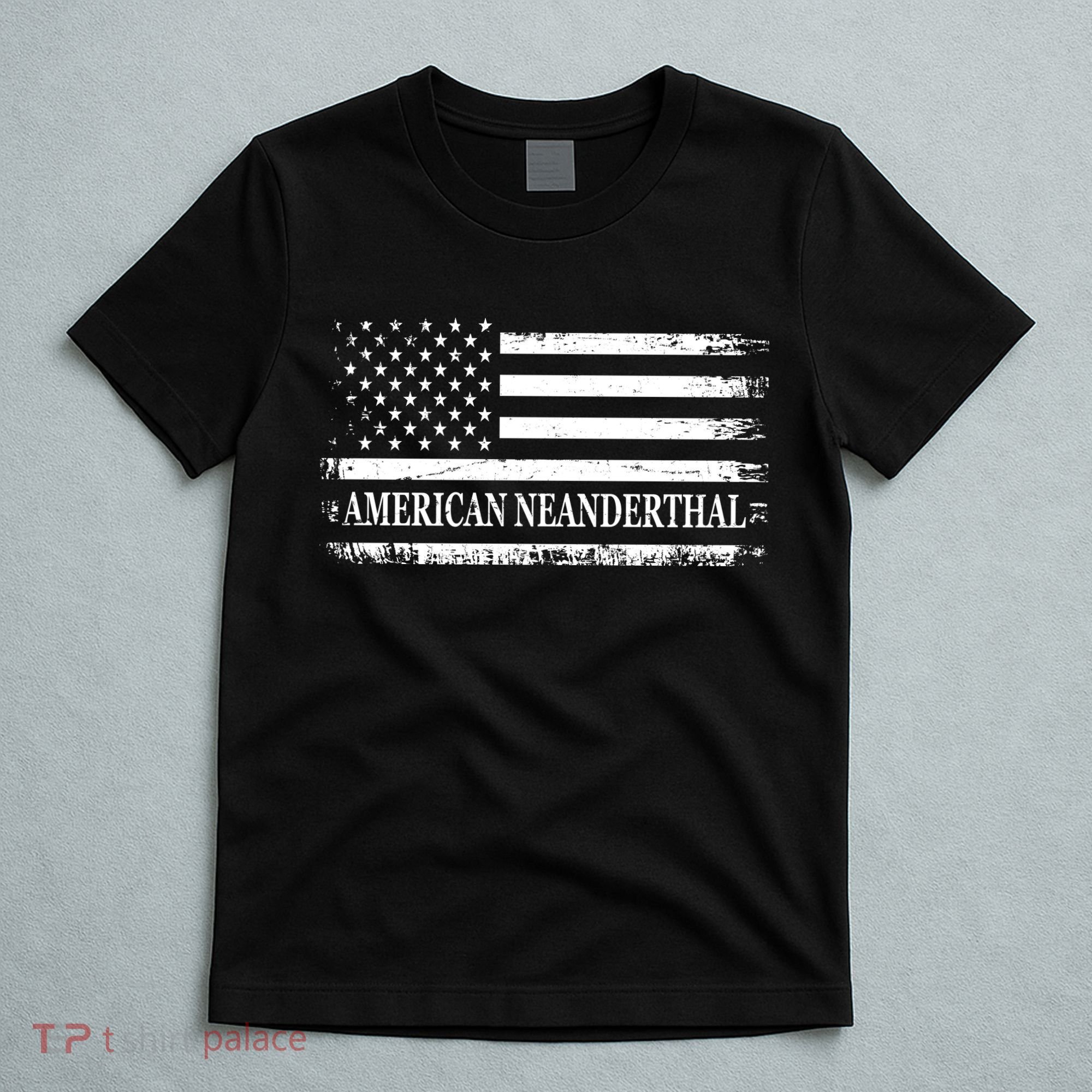 American Neanderthal USA American Flag T-Shirt