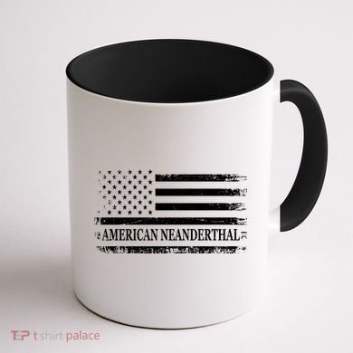 American Neanderthal USA American Flag Coffee Mug back