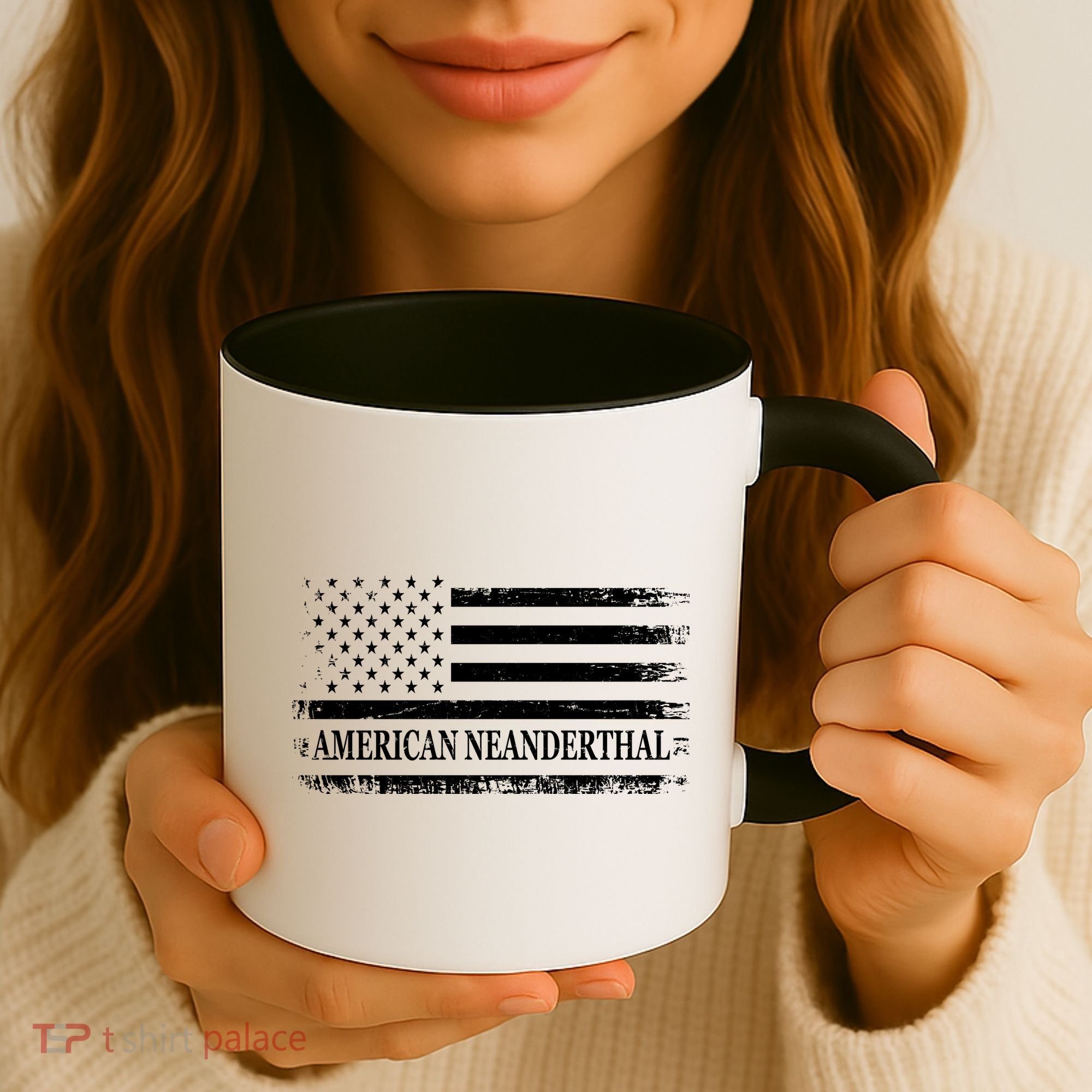 American Neanderthal USA American Flag Coffee Mug