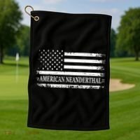 American Neanderthal USA American Flag Golf Towel thumb 1
