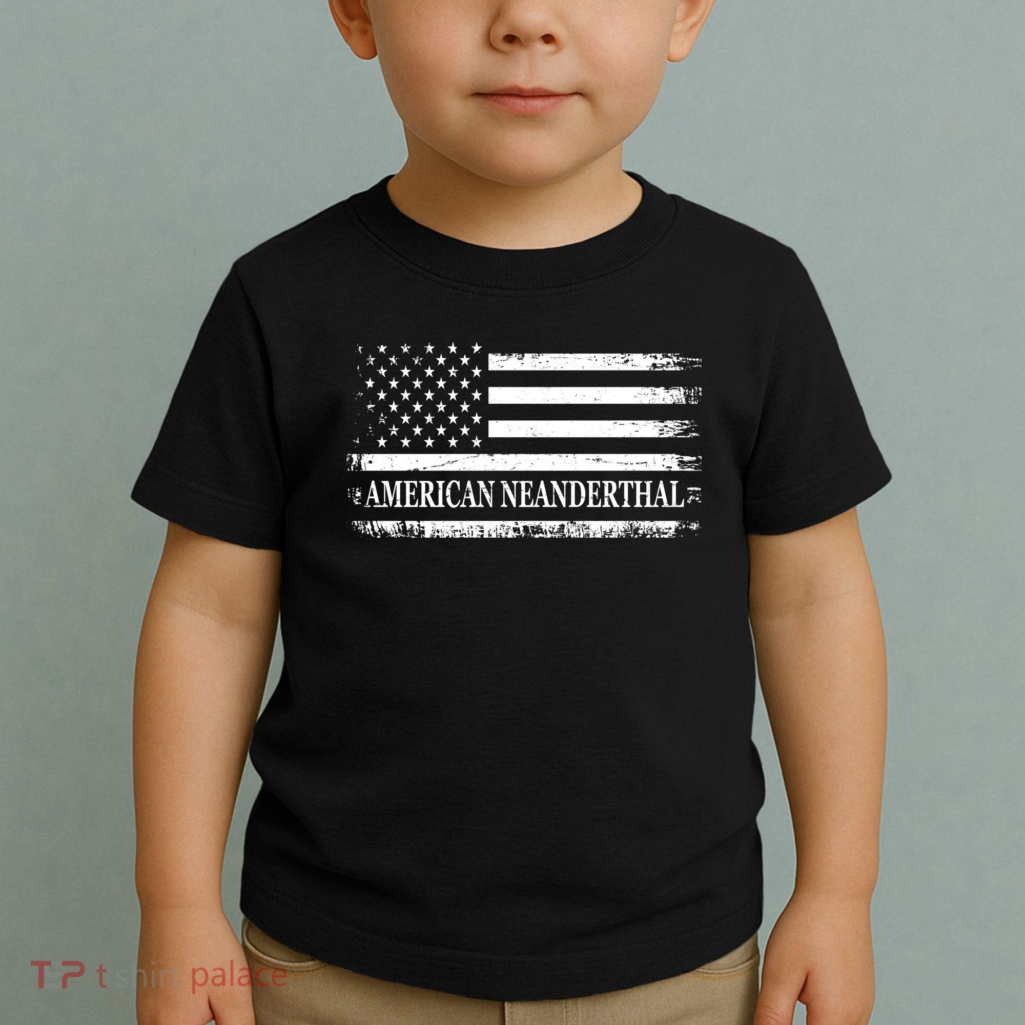 American Neanderthal USA American Flag Toddler T-Shirt