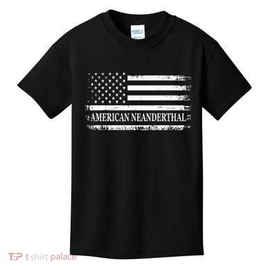 American Neanderthal USA American Flag Kids T-Shirt