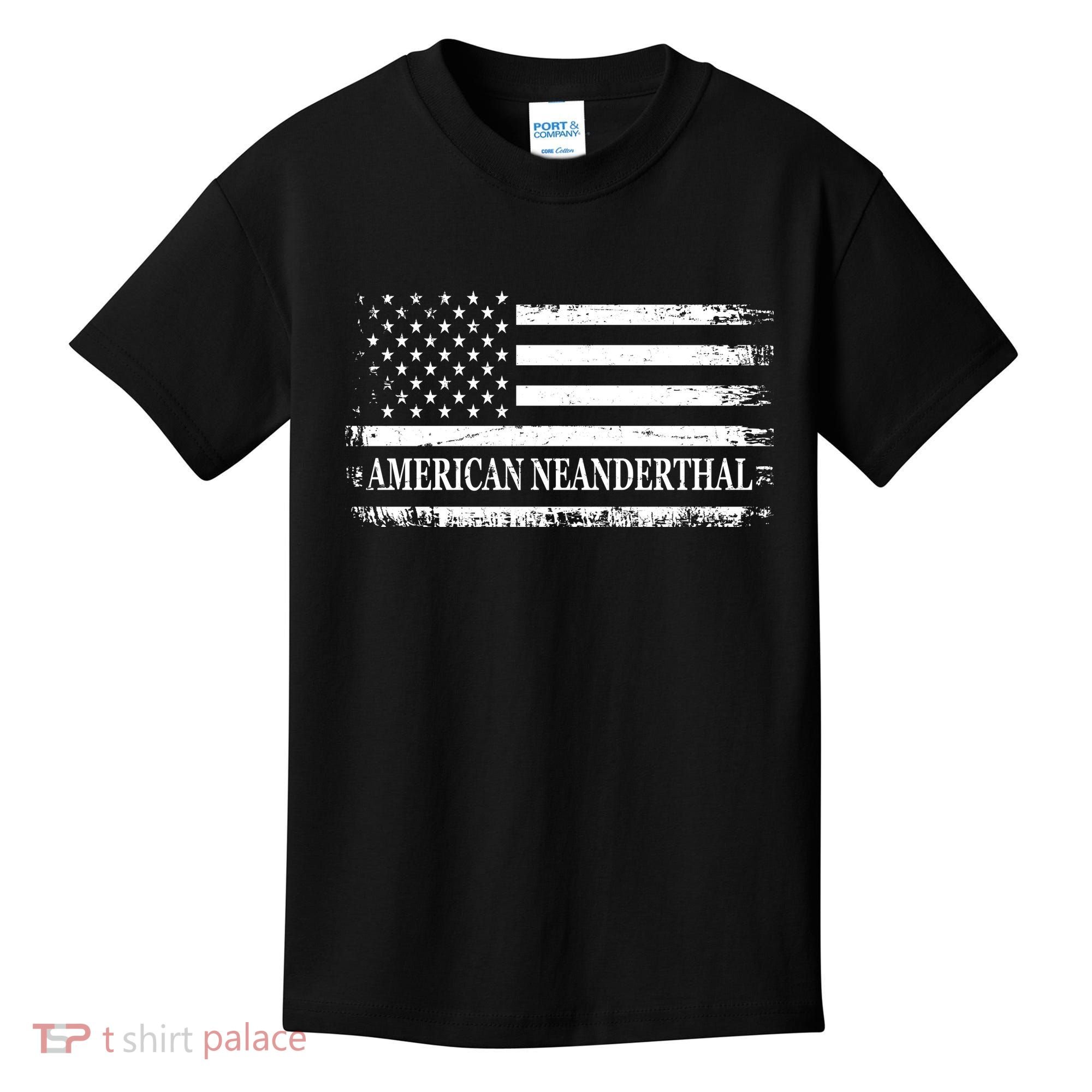 American Neanderthal USA American Flag Kids T-Shirt