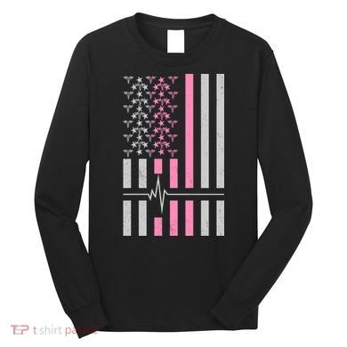 American Nurse USA Flag Long Sleeve Shirt