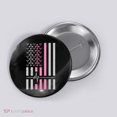 American Nurse USA Flag Button