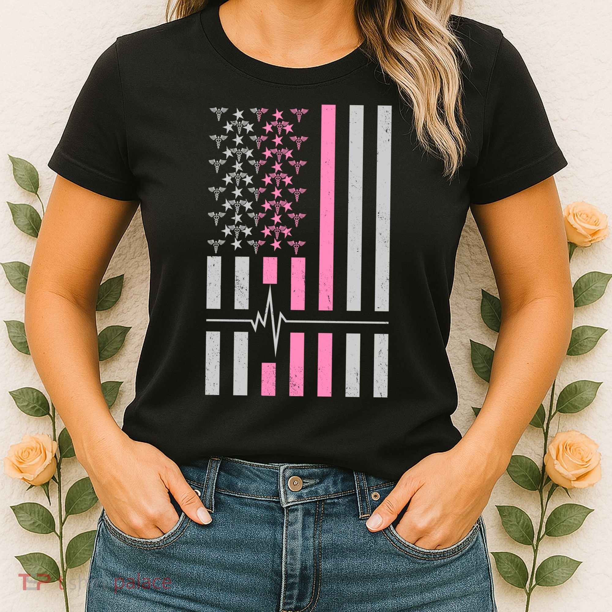 American Nurse USA Flag Women's T-Shirt