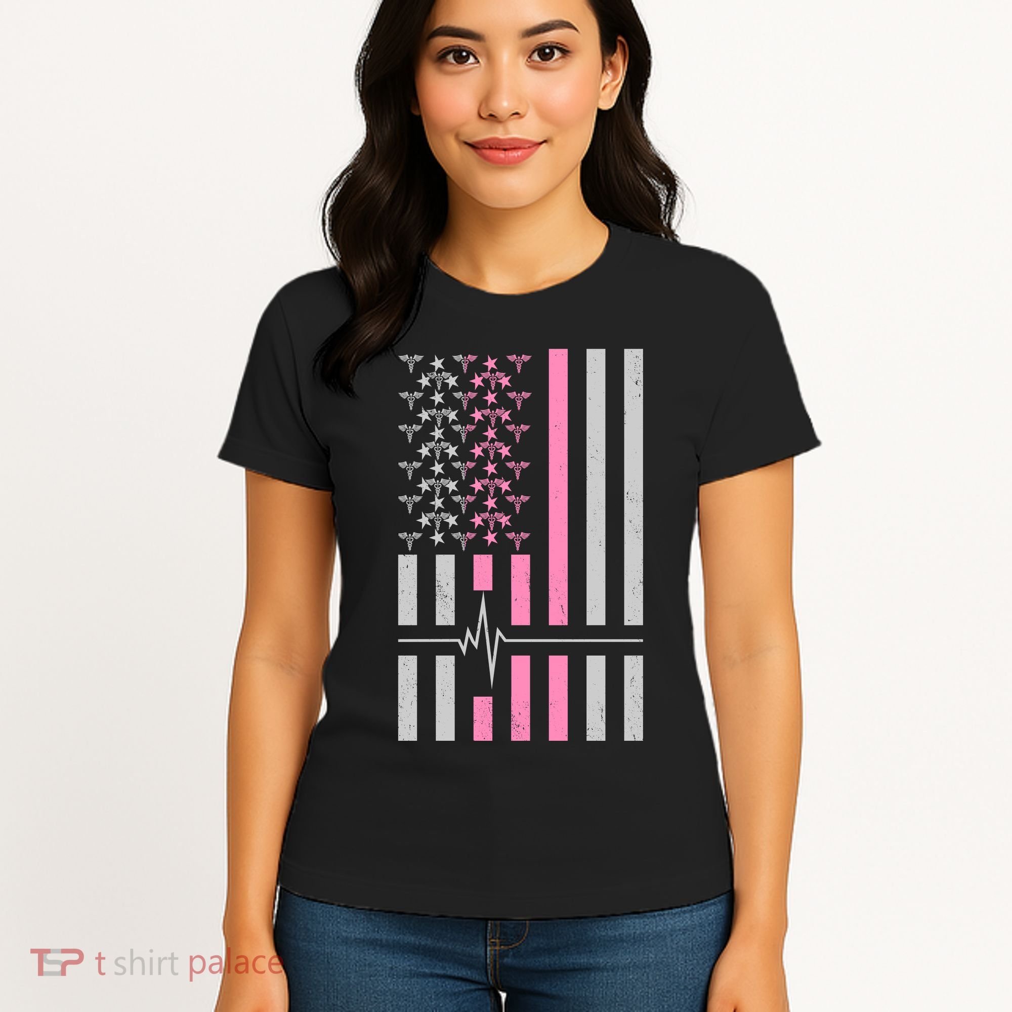 American Nurse USA Flag Women's T-Shirt
