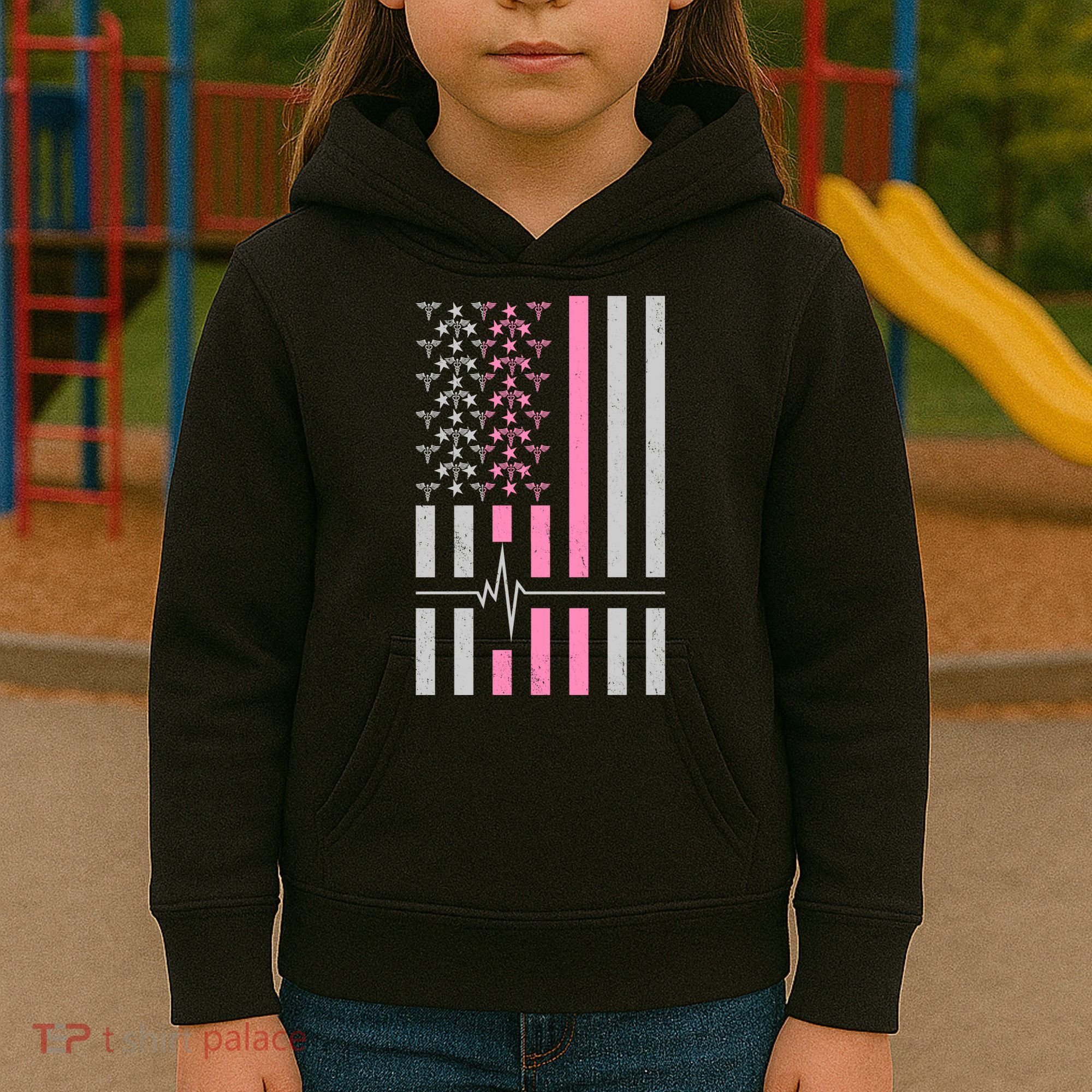 American Nurse USA Flag Kids Hoodie