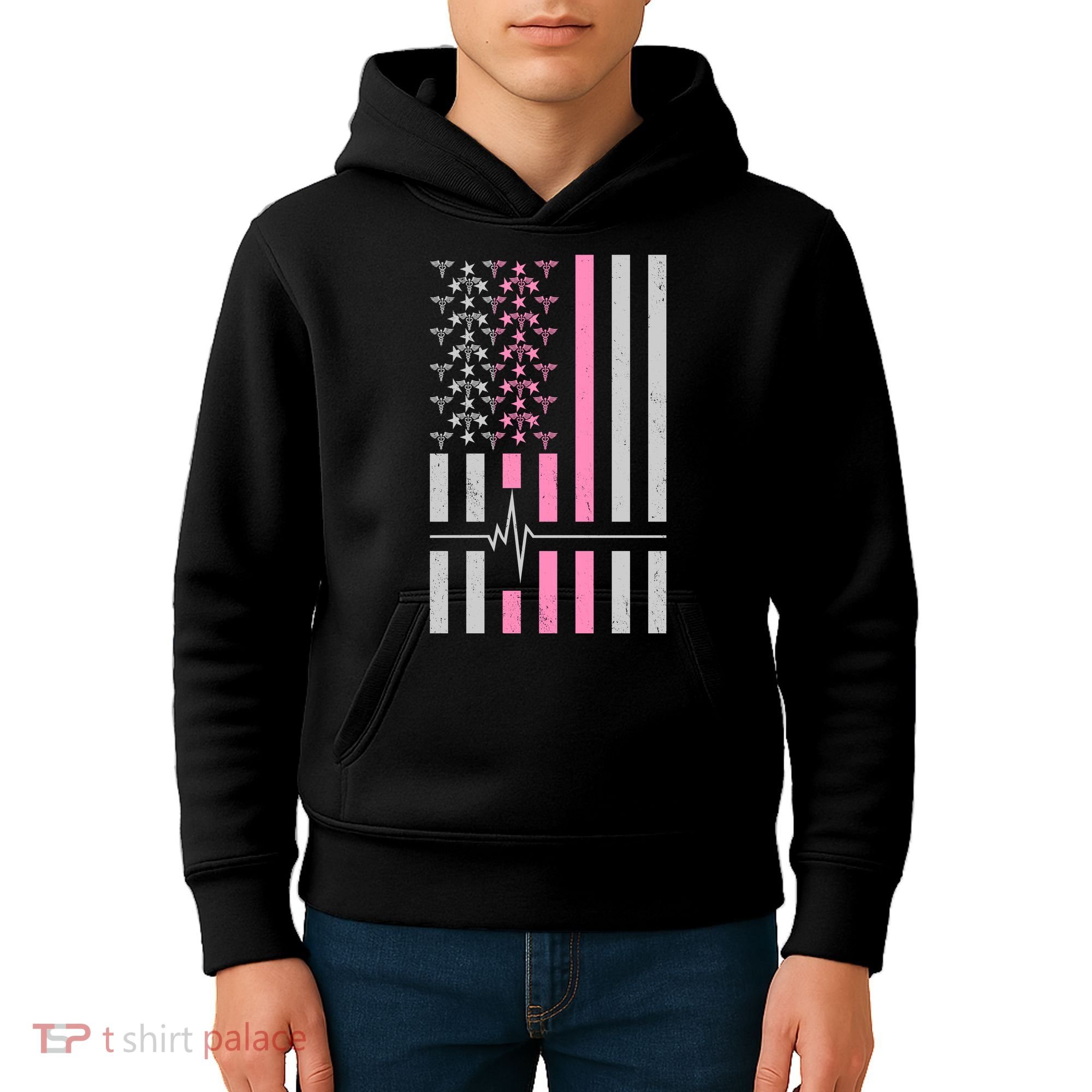 American Nurse USA Flag Kids Hoodie