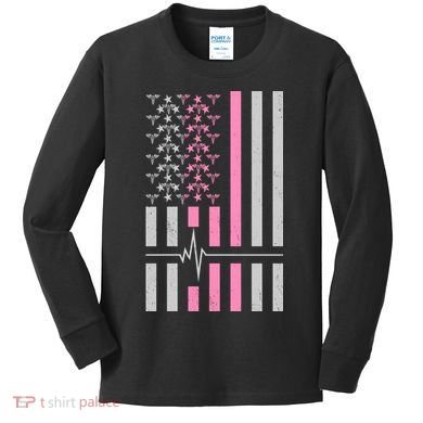 American Nurse USA Flag Kids Long Sleeve Shirt