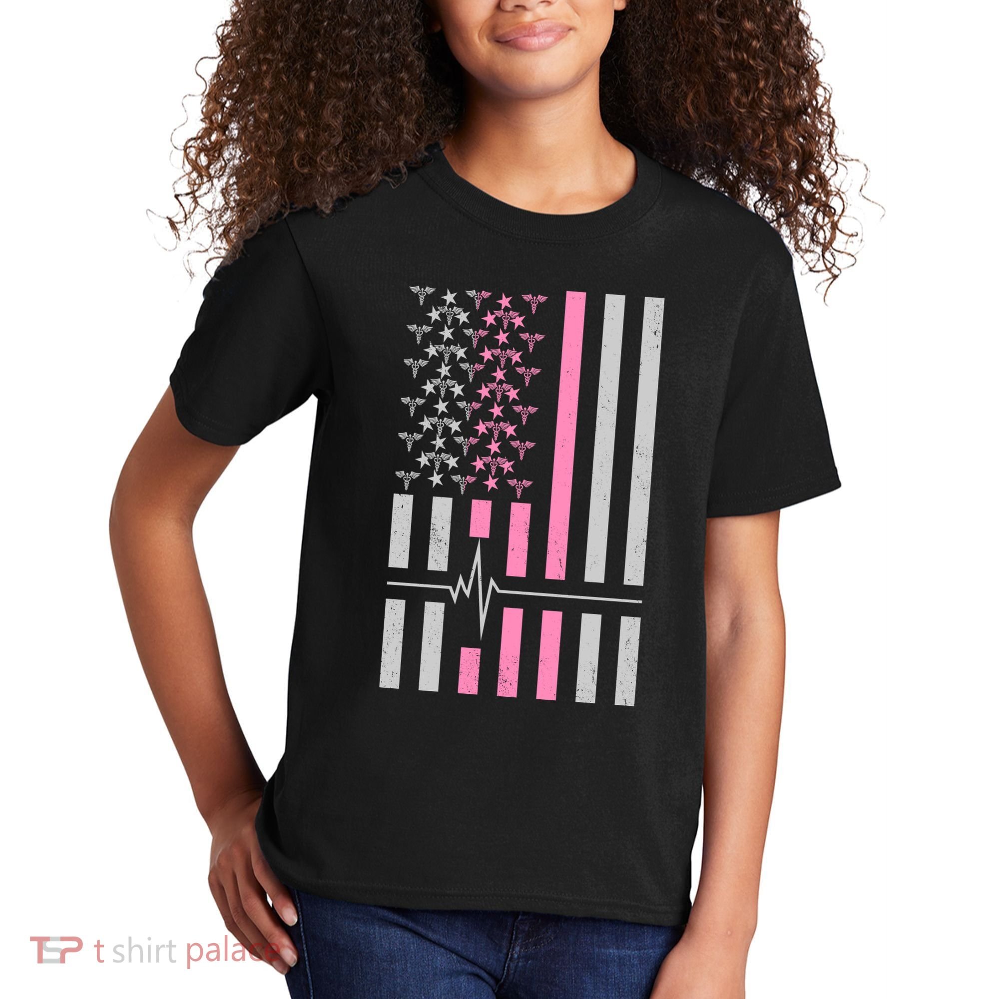American Nurse USA Flag Kids T-Shirt