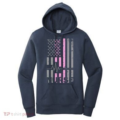 American Nurse Vintage USA Flag Women's Hoodie