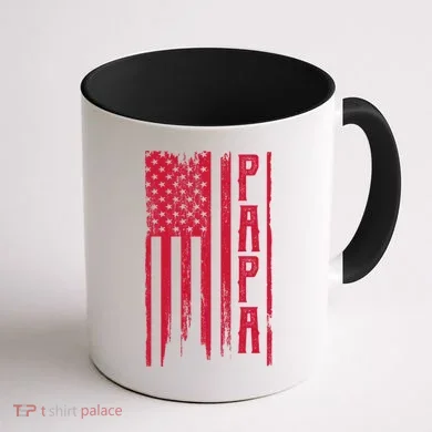 American Papa Flag Coffee Mug back