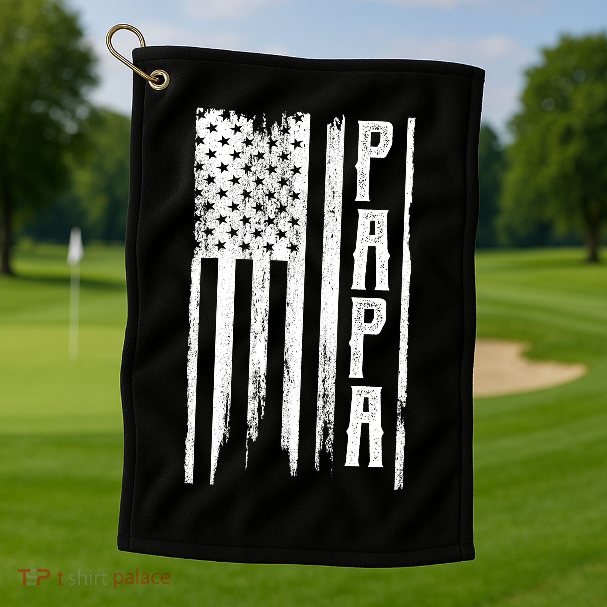 American Papa Flag Golf Towel
