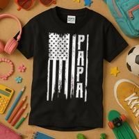 American Papa Flag Kids T-Shirt thumb 3