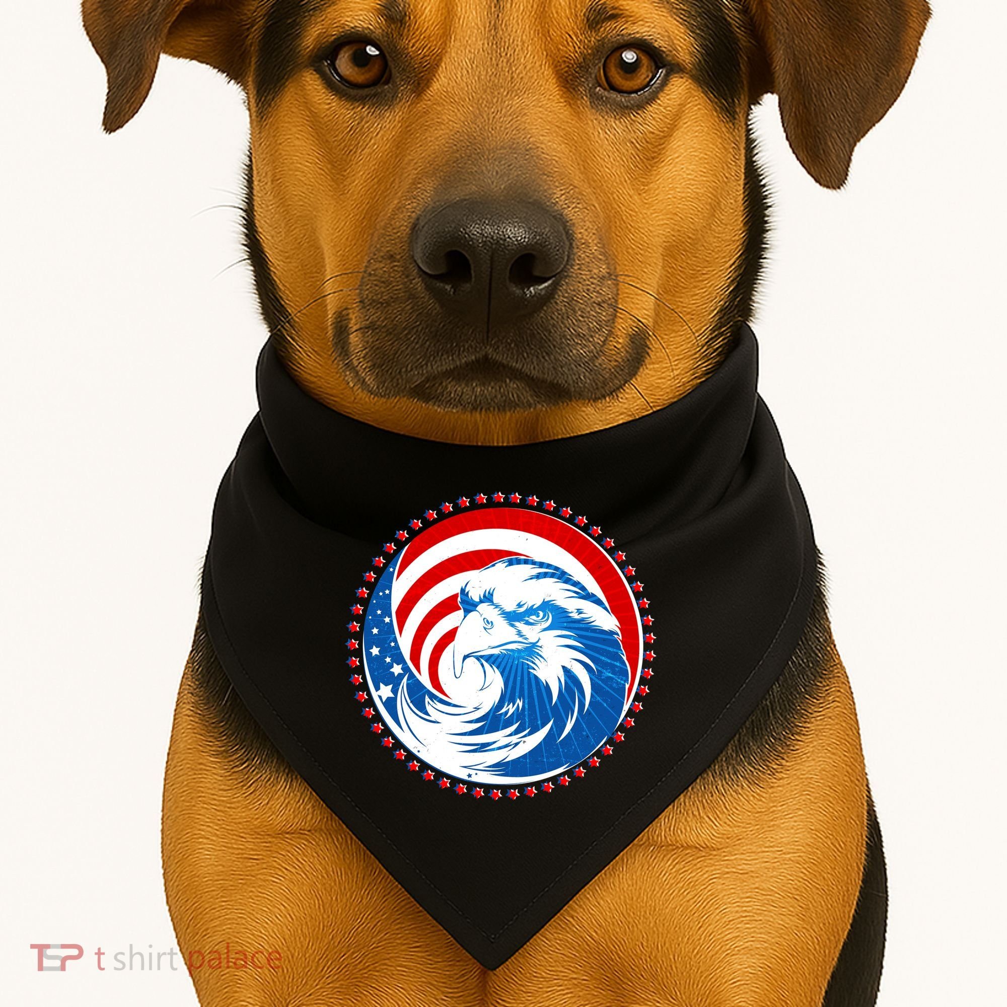American Patriot Eagle Emblem USA-Made Doggie Bandana