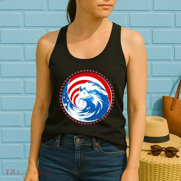 American Patriot Eagle Emblem Women's Tank Top