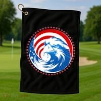 American Patriot Eagle Emblem Golf Towel thumb 1