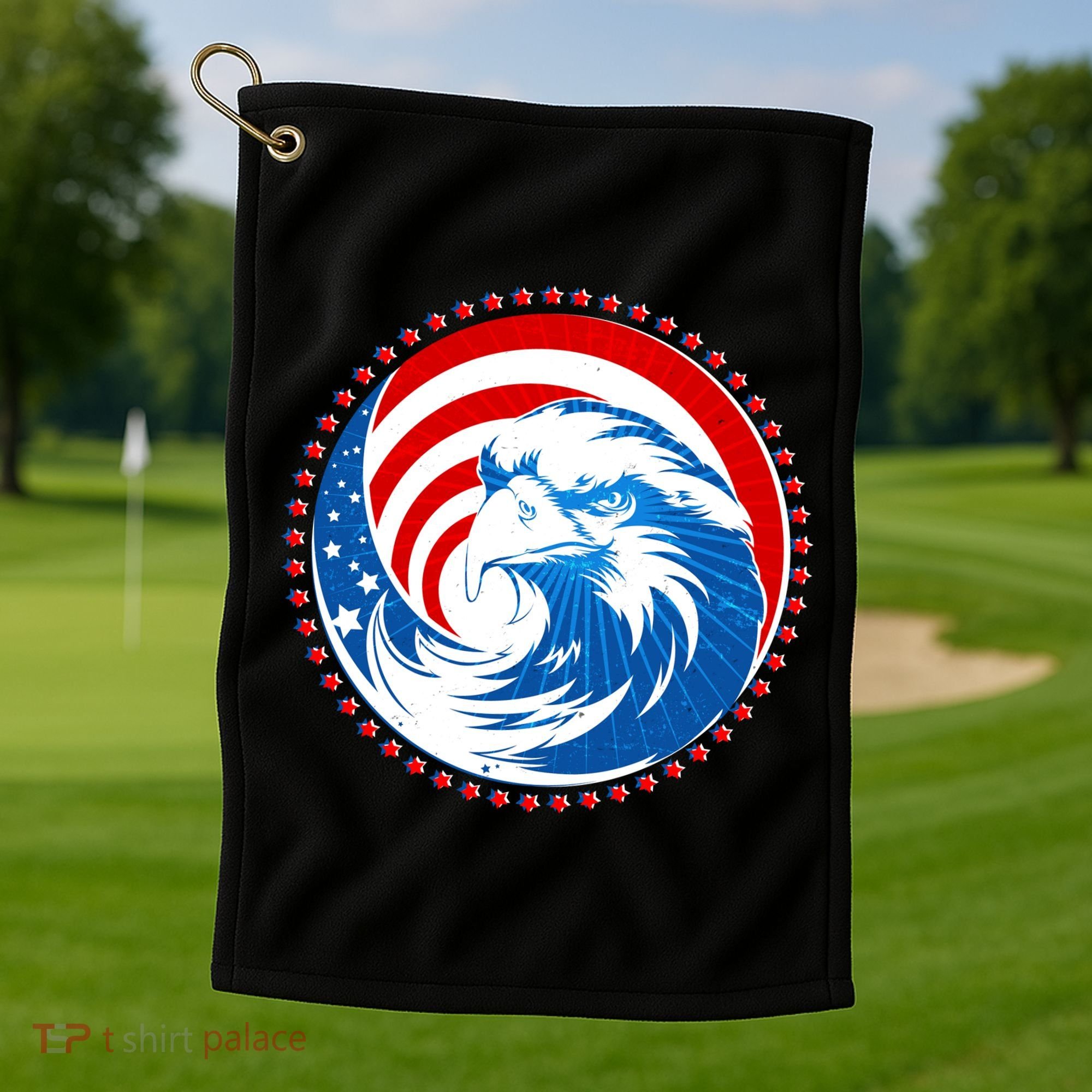 American Patriot Eagle Emblem Golf Towel