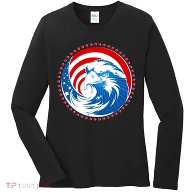American Patriot Eagle Emblem Women's Long Sleeve Shirt