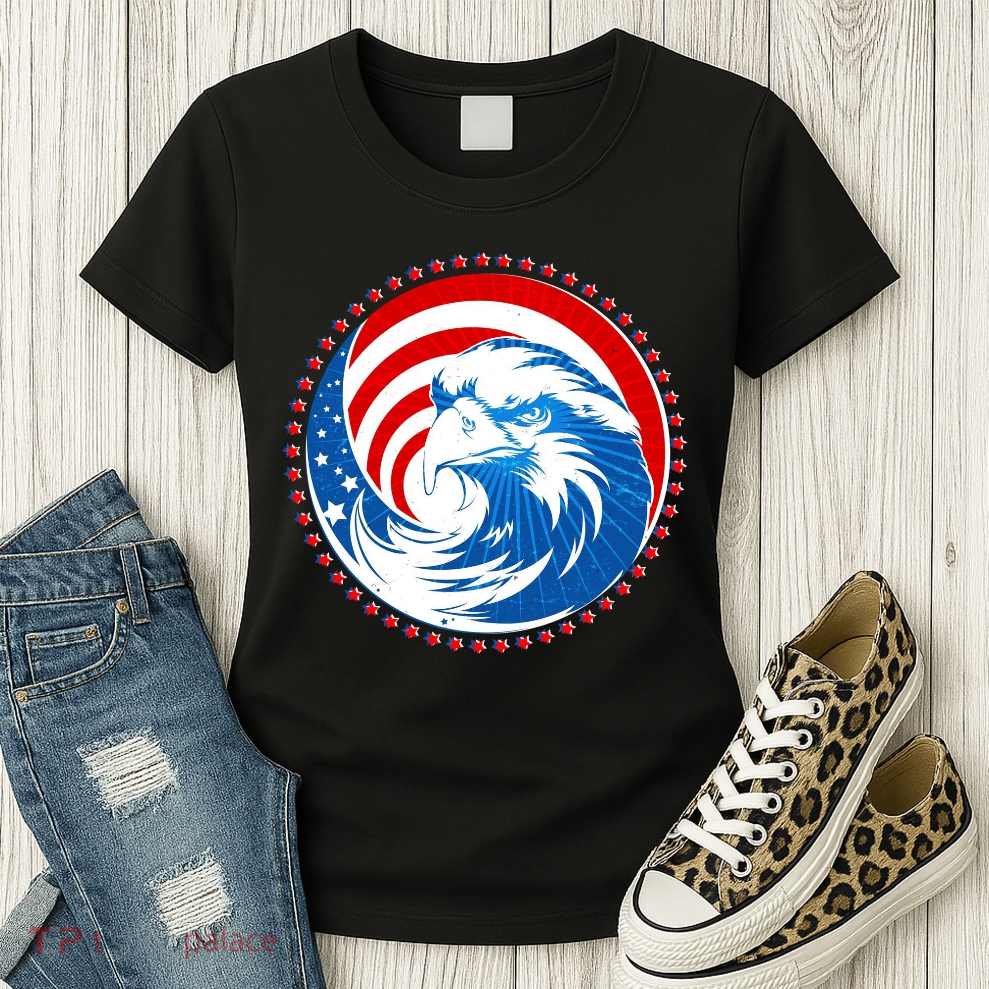 American Patriot Eagle Emblem Women's T-Shirt