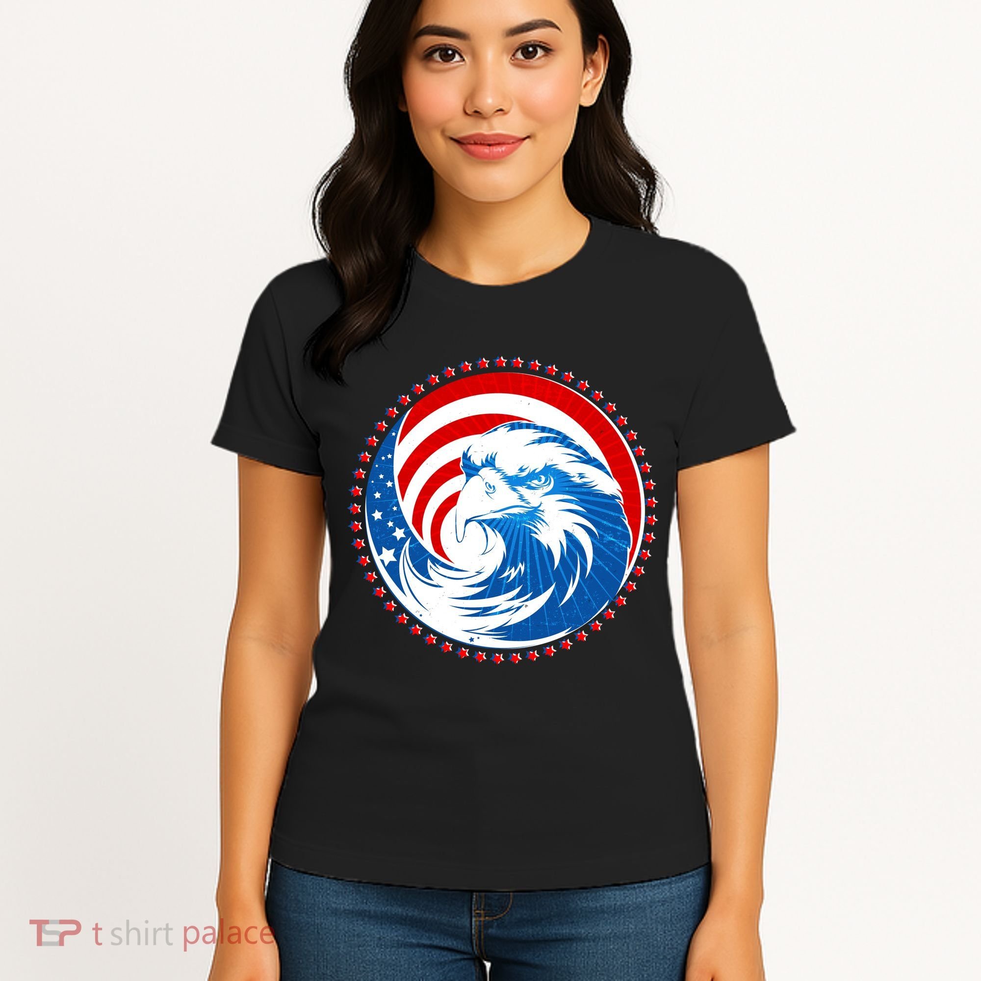 American Patriot Eagle Emblem Women's T-Shirt