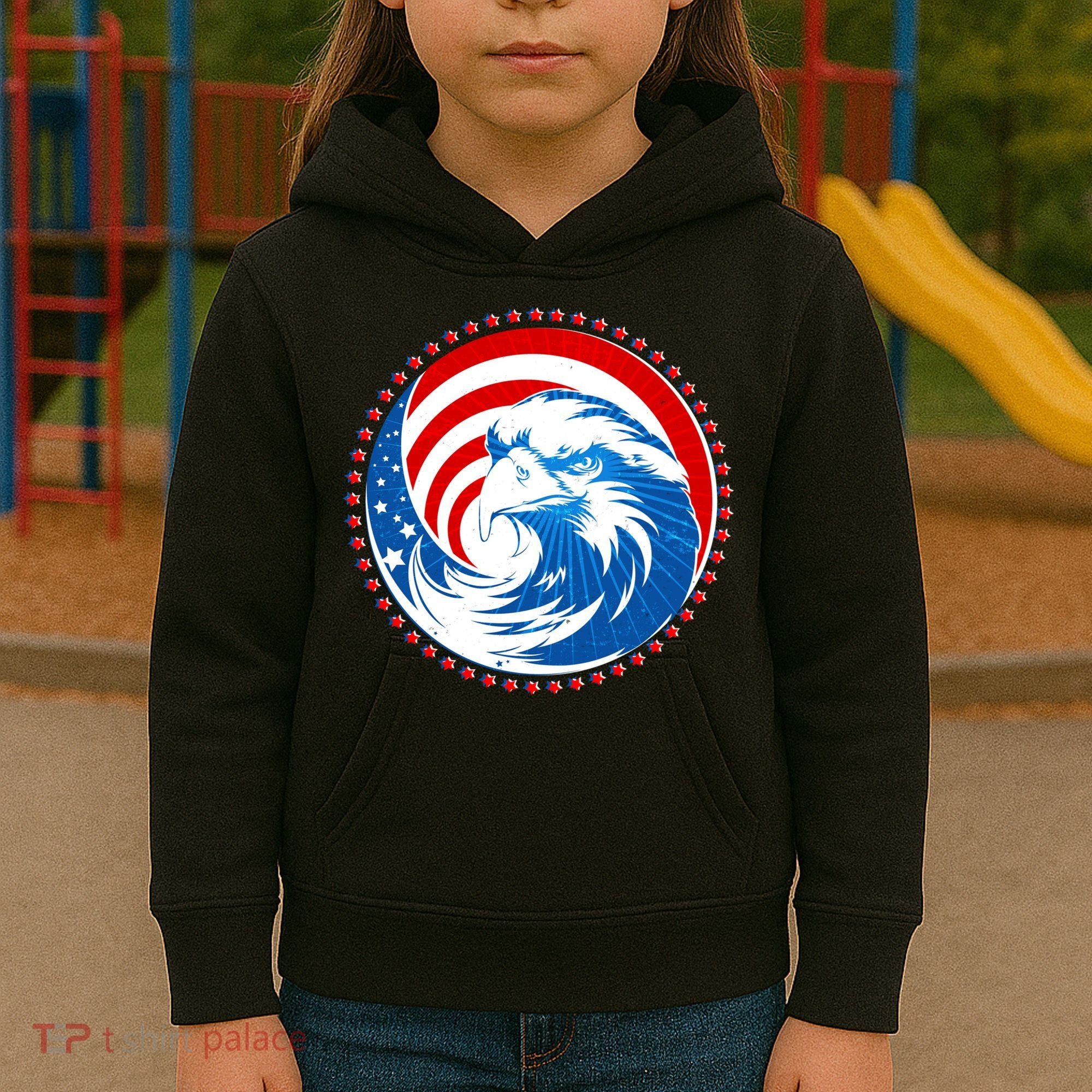 American Patriot Eagle Emblem Kids Hoodie