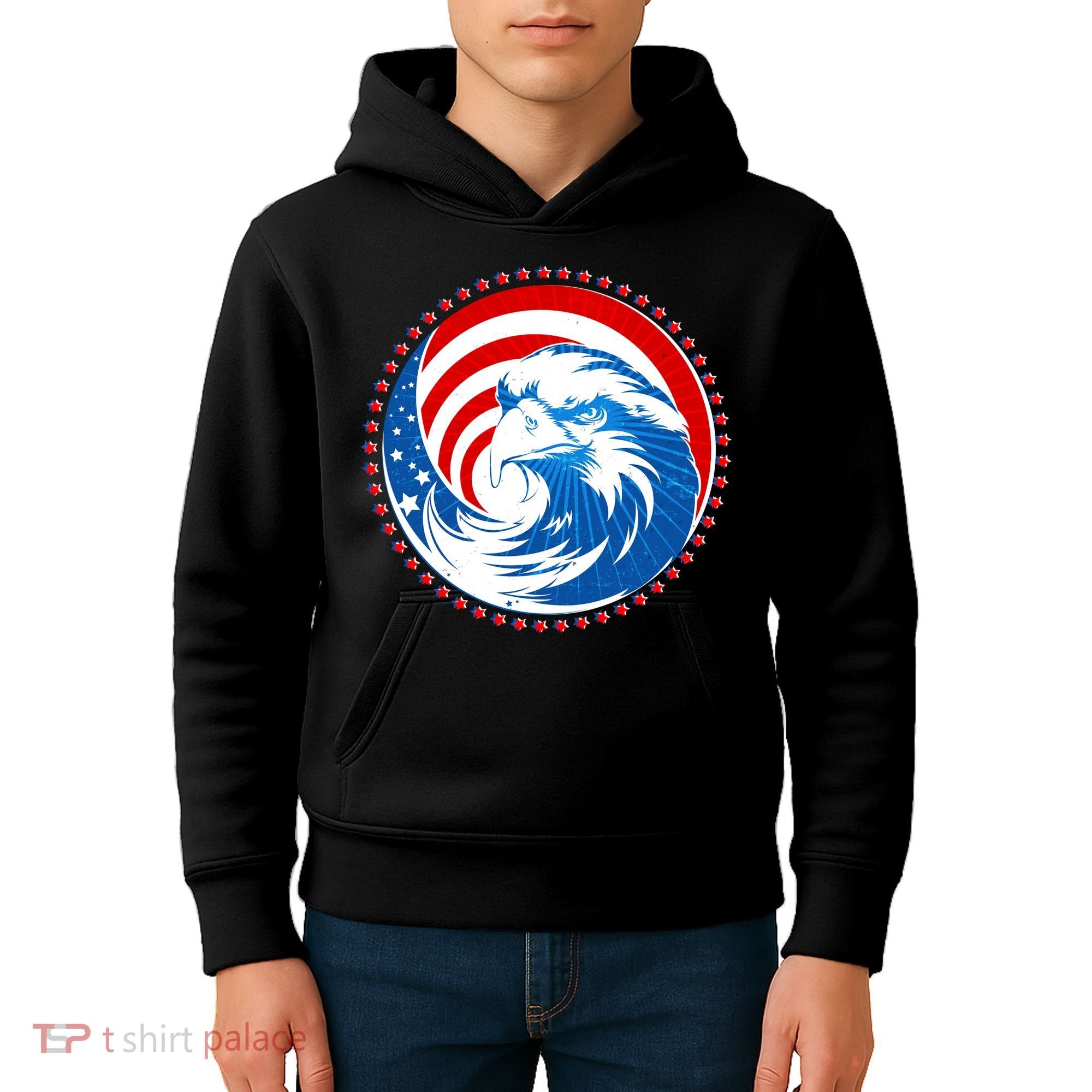 American Patriot Eagle Emblem Kids Hoodie