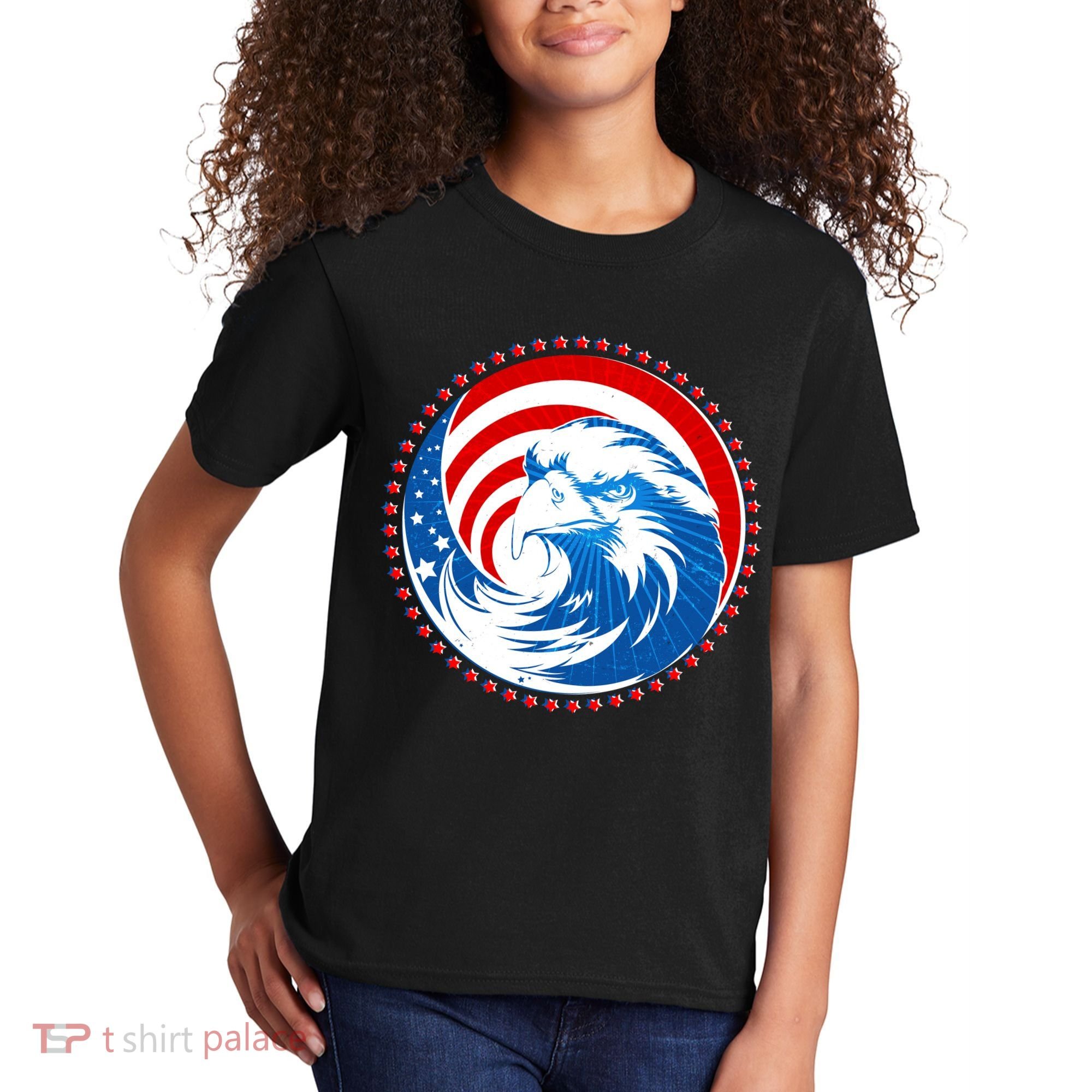 American Patriot Eagle Emblem Kids T-Shirt