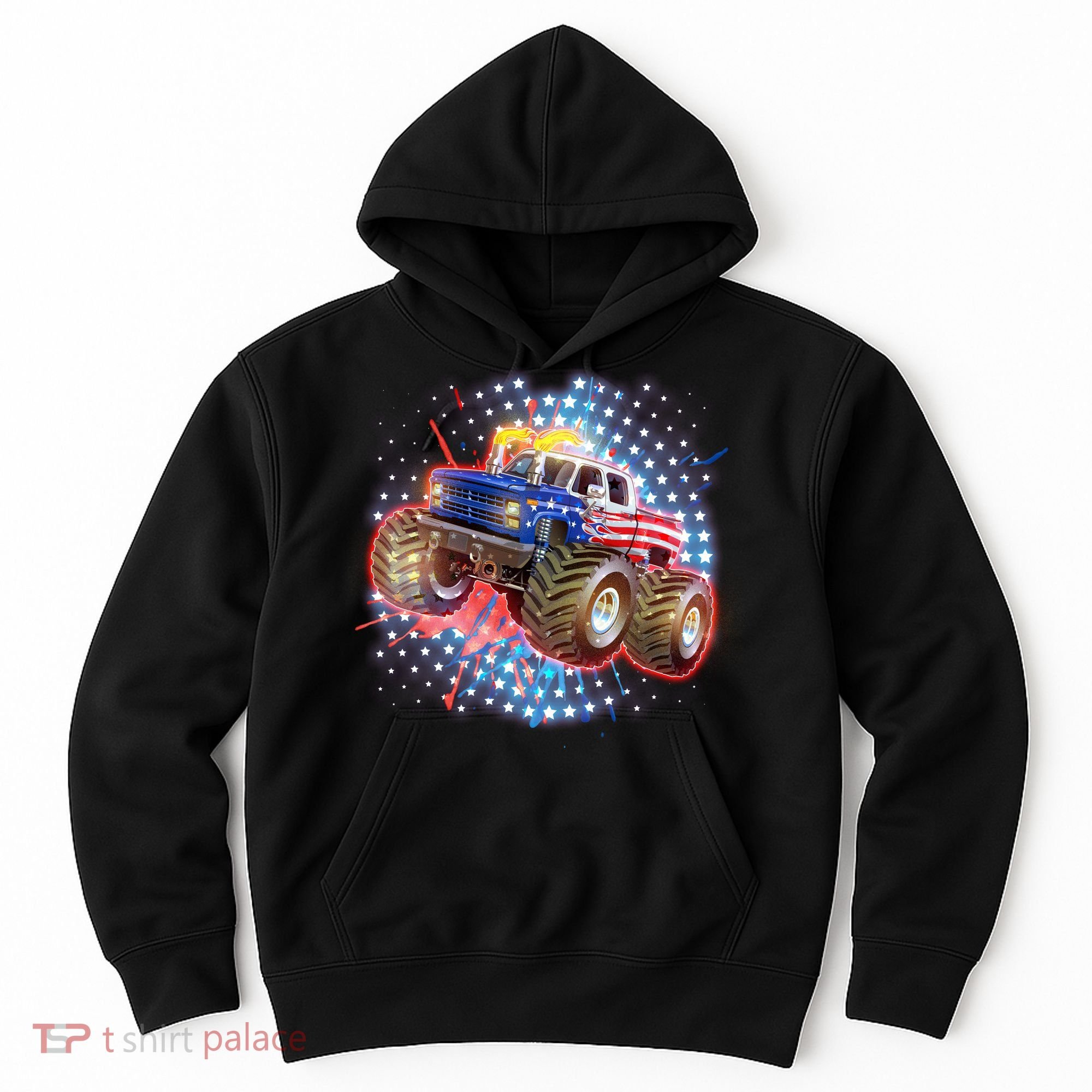 American Patriotic Monster Truck USA Hoodie