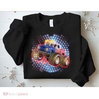American Patriotic Monster Truck USA Sweatshirt thumb 2
