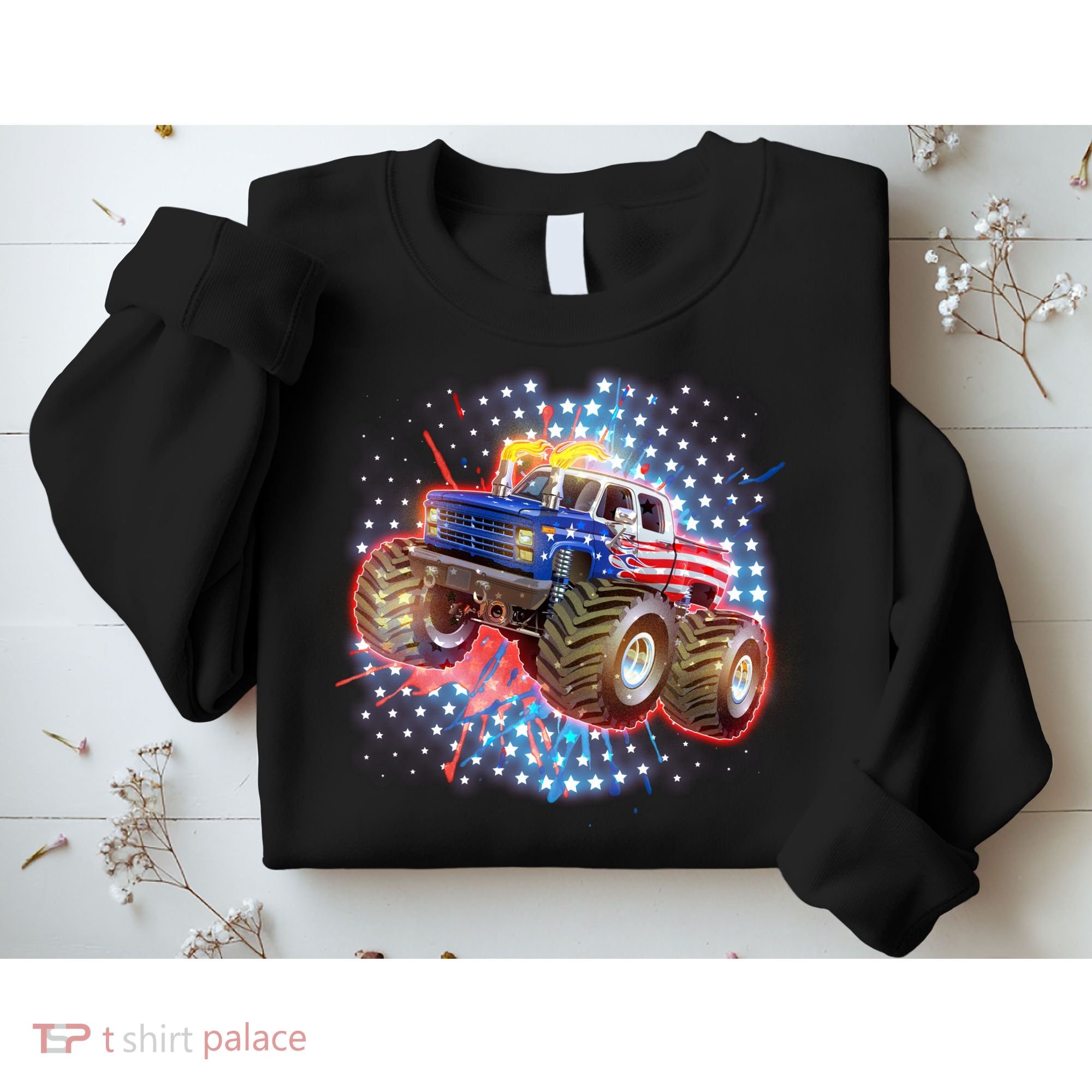 American Patriotic Monster Truck USA Sweatshirt