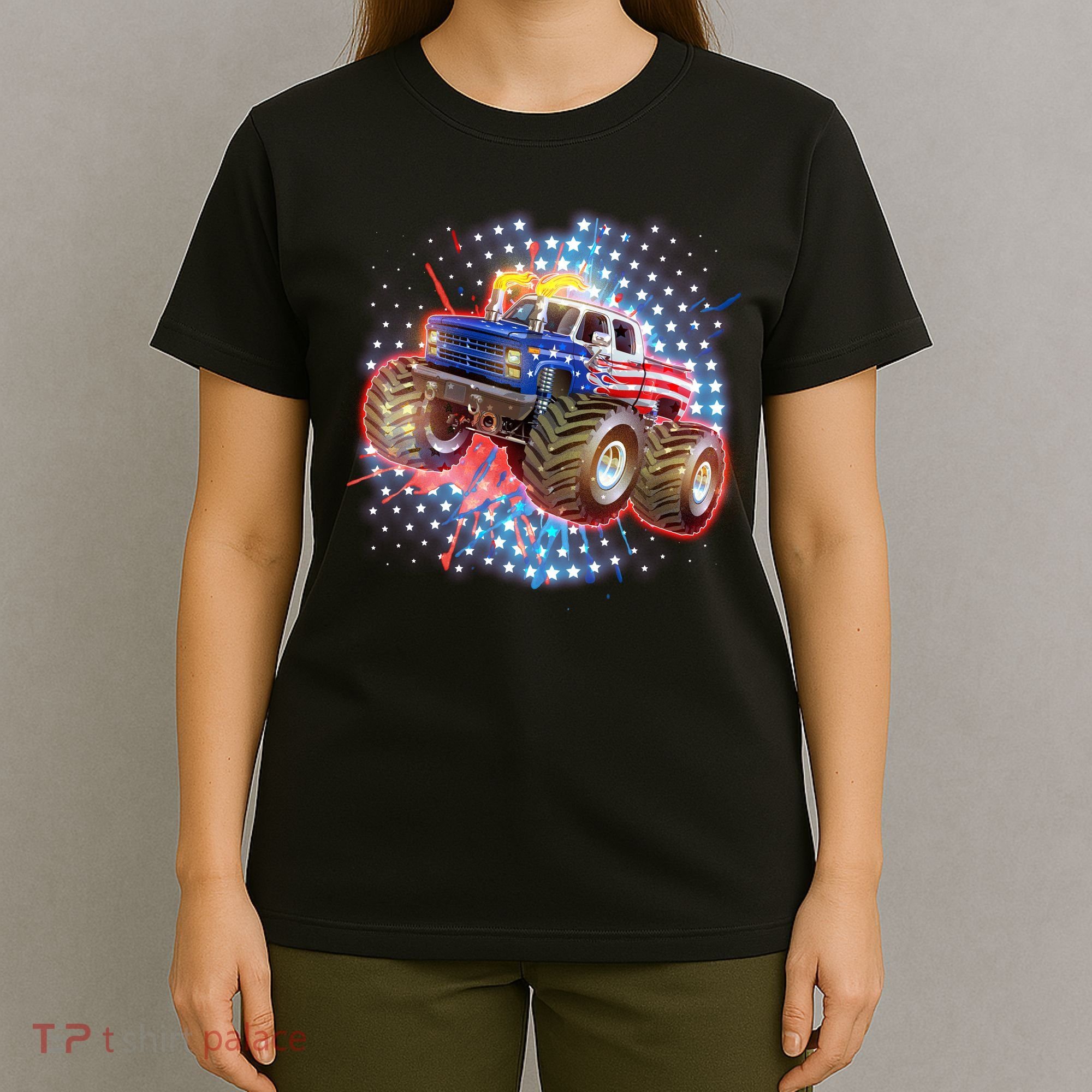 American Patriotic Monster Truck USA T-Shirt