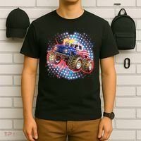 American Patriotic Monster Truck USA T-Shirt thumb 6