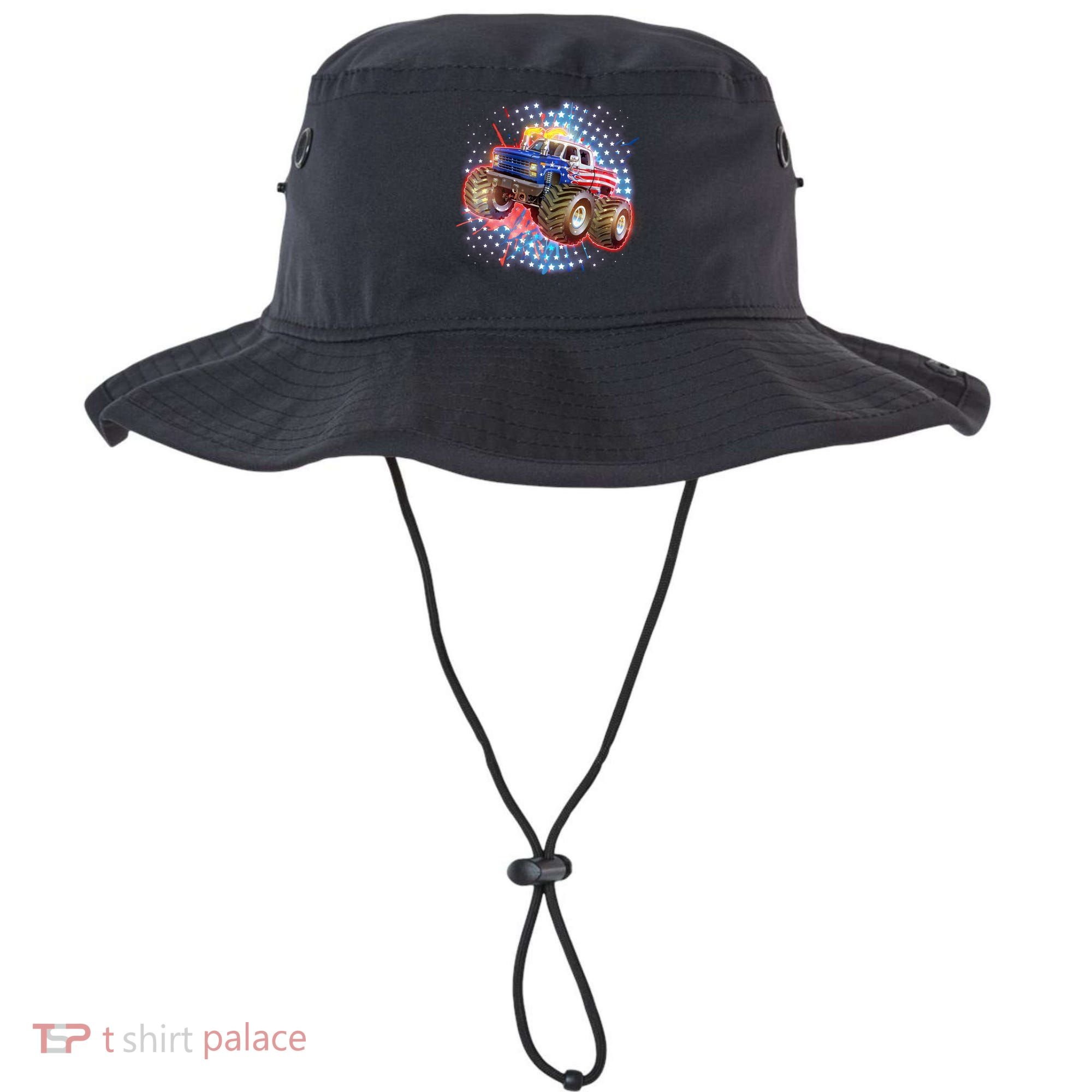 American Patriotic Monster Truck USA Bucket Hat